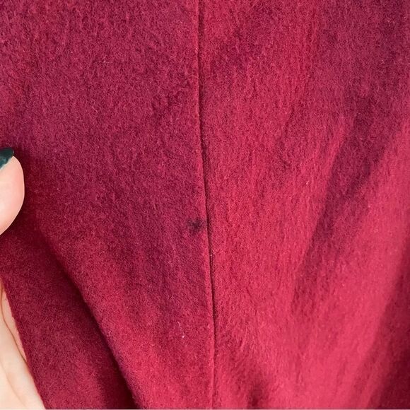 Forgotten Grace Top High Low Tie Front Soft Comfy Short Sleeve Dark Red Casual - Picture 10 of 11